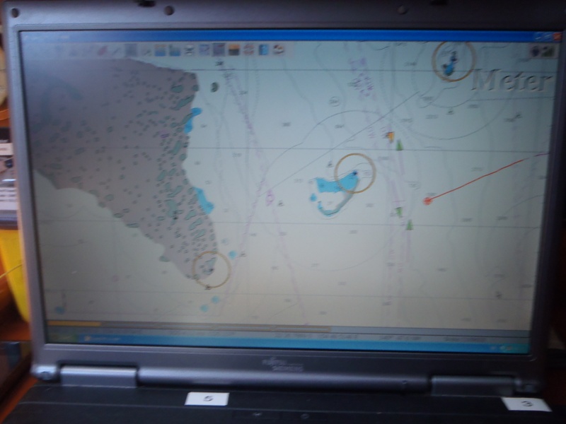 Så här såg det ut på sjökortet på väg in till Mackay