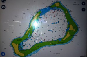 Kartbild på atollen Chagos som är vårt nästa mål.